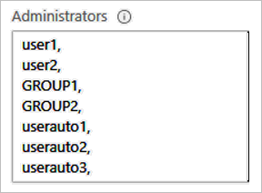 Screenshot che mostra la casella Amministrazione istrators della finestra Connessioni Active Directory.