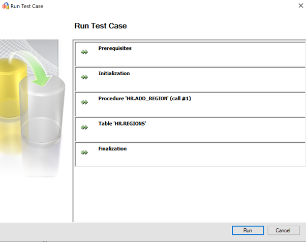 Screenshot che mostra il passaggio per eseguire il test case