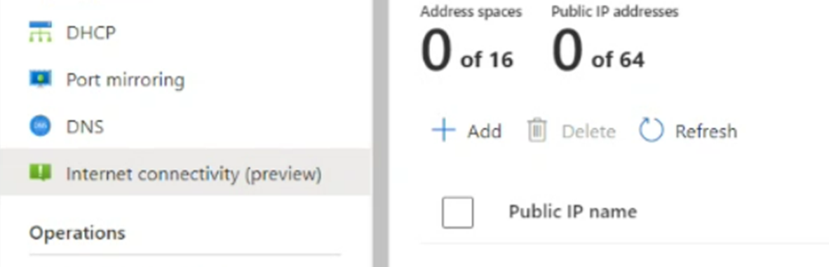 Diagramma che mostra come selezionare un indirizzo IP pubblico nel nodo NSX Edge.