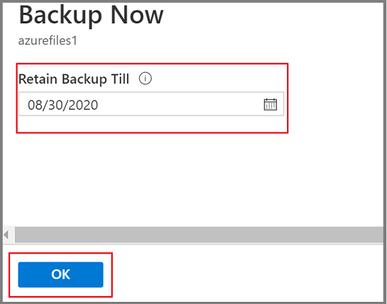 Screenshot che mostra l'opzione per mantenere la data di backup.