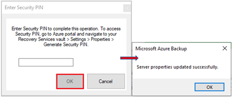 Screenshot shows how to paste the security PIN.