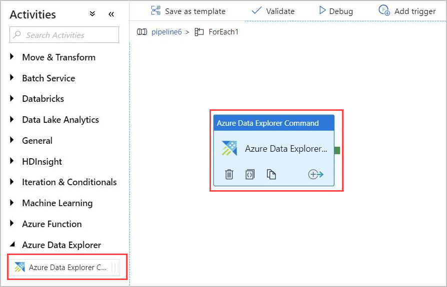 Attività di comando di Azure Esplora dati.