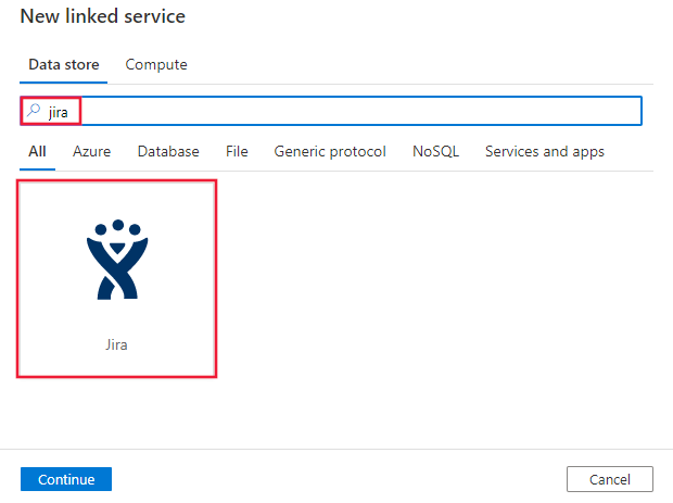 Selezionare il connettore Jira.