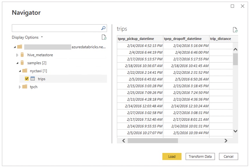 Strumento di navigazione di Power BI