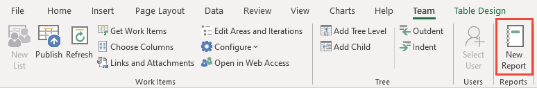 Screenshot di Creare un report usando la funzionalità Nuovo report.