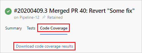 Visualizzare e scaricare i risultati nella scheda Code coverage.