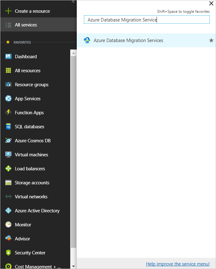 Screenshot di un comando Individuare tutte le istanze di Servizio Migrazione del database di Azure.