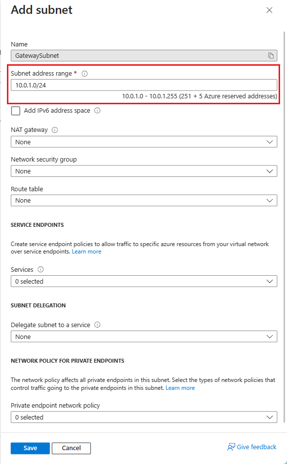 Screenshot della pagina Crea un gateway ExpressRoute con lo SKU ErGwScale selezionato.