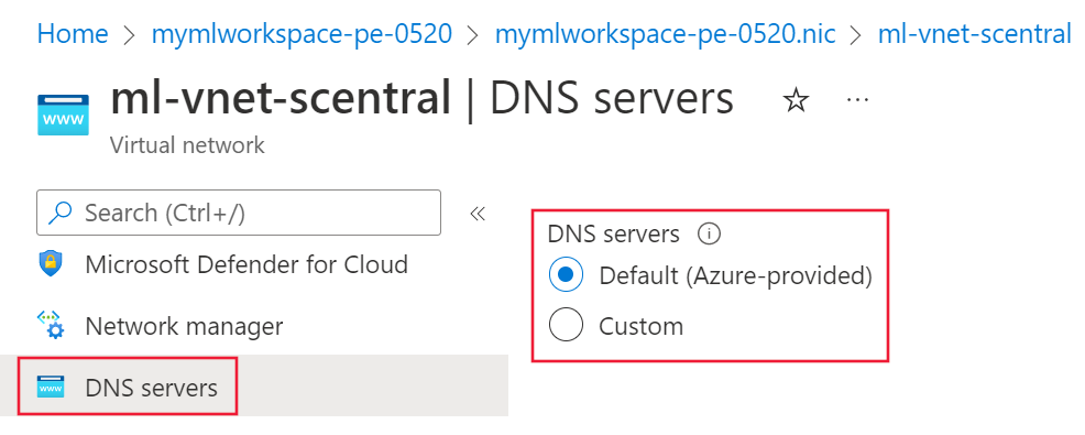 Screenshot della configurazione dei server DNS.