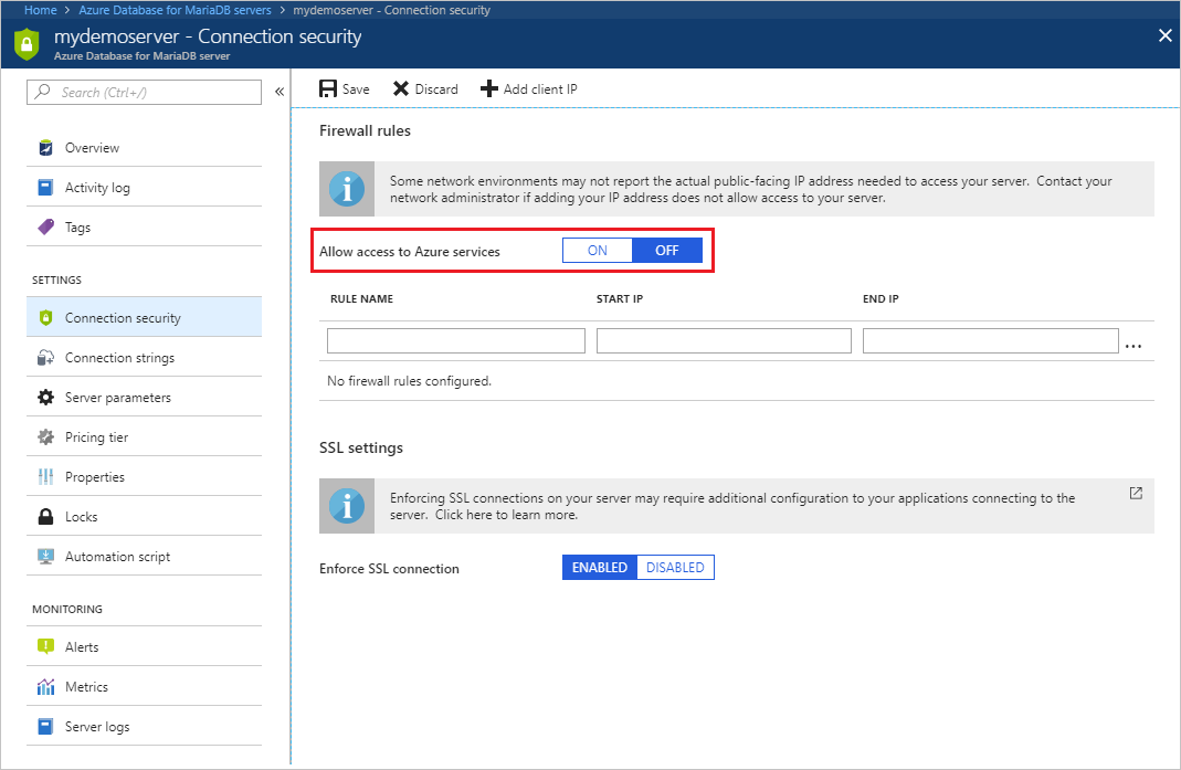 Configurare Possibilità di accedere ai servizi di Azure nel portale