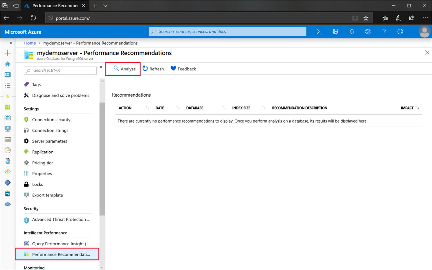 Pagina di destinazione Elementi consigliati per le prestazioni