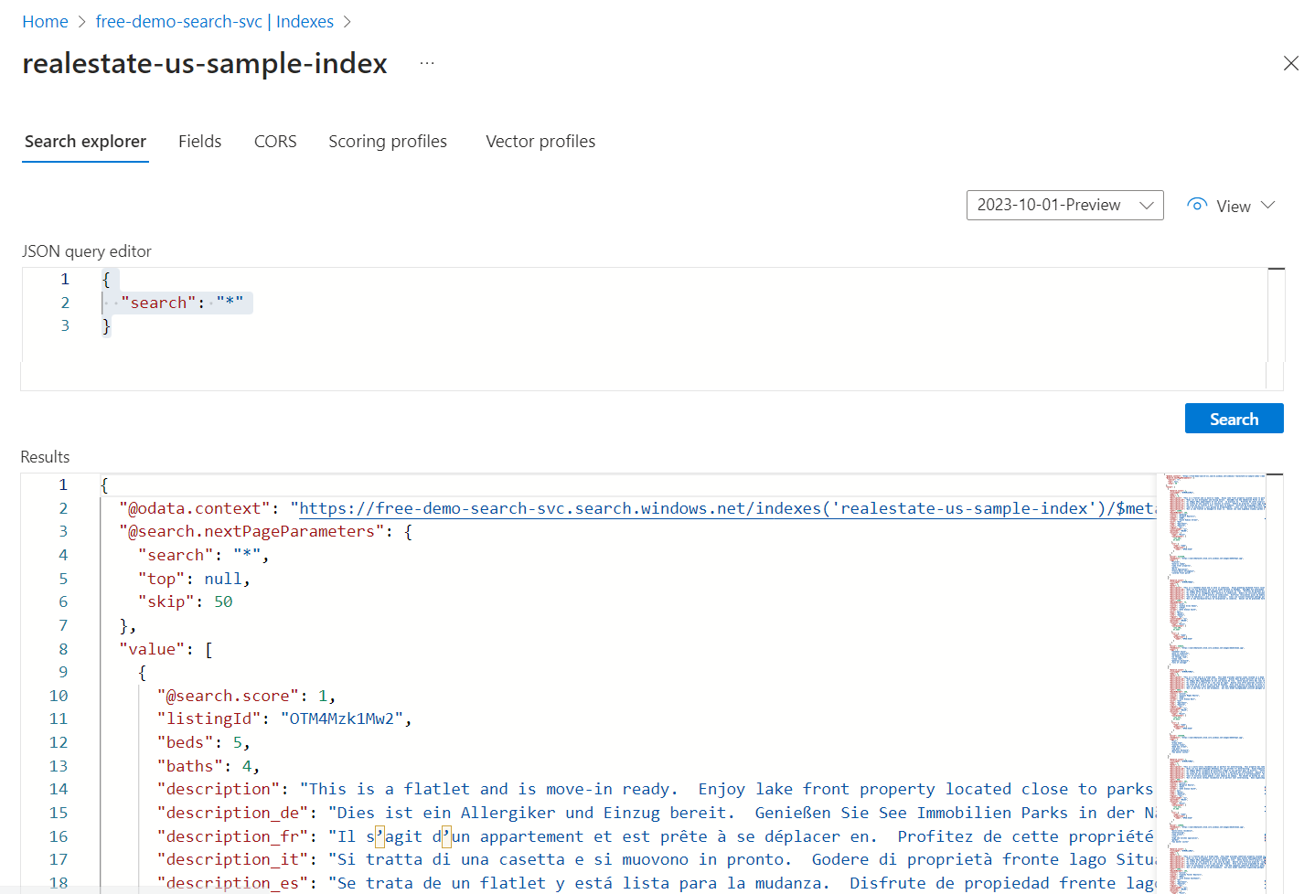 Esempio di query vuota o non qualificata