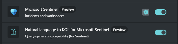 Screenshot dell'icona a forma di ingranaggio di selezione della personalizzazione per il plug-in di Microsoft Sentinel.