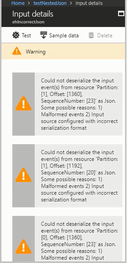 Input details warning notification