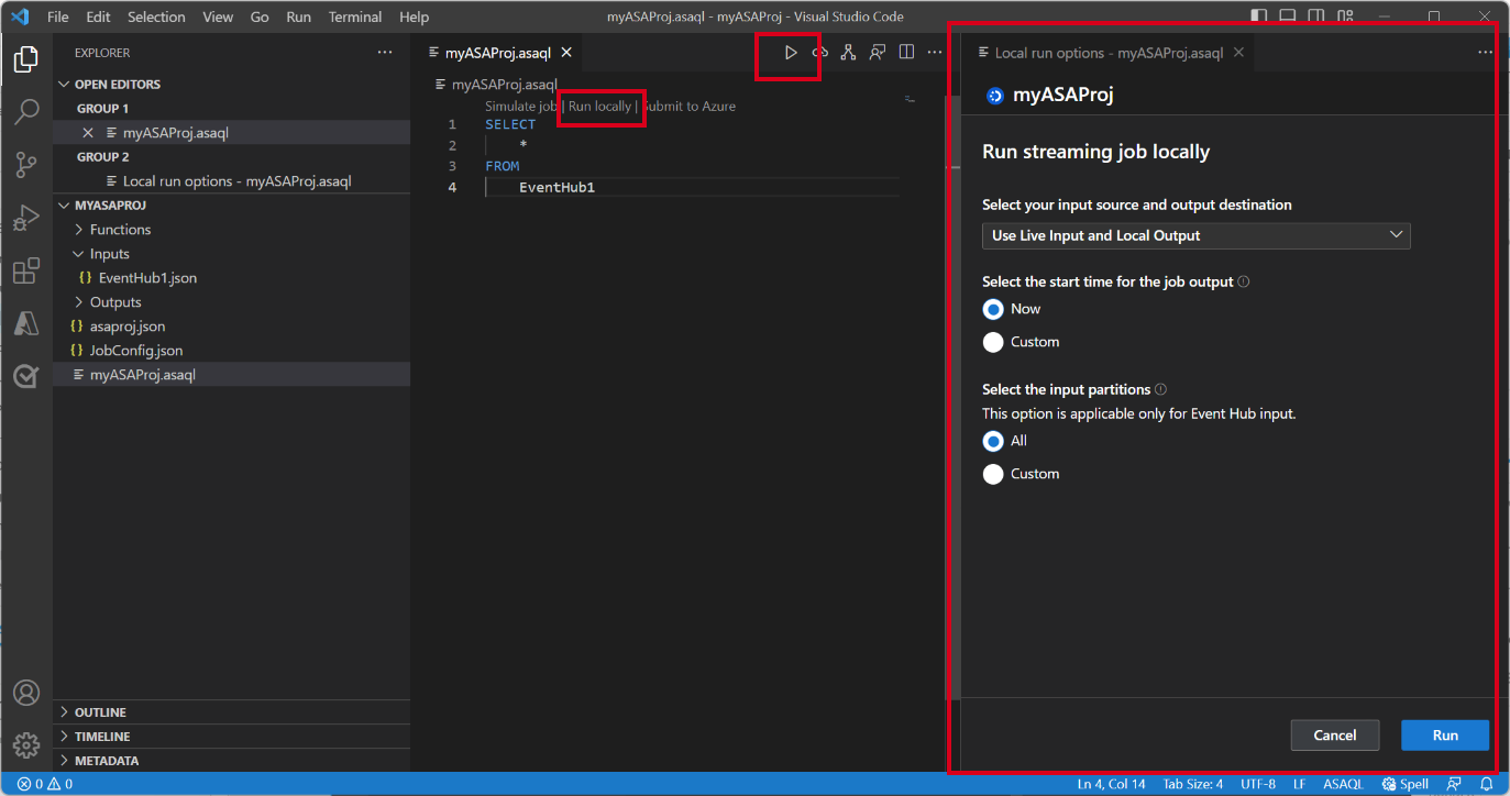 Screenshot dell'estensione VSCode che seleziona 