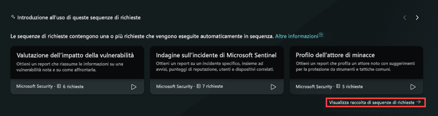 Screenshot della raccolta nella home page.