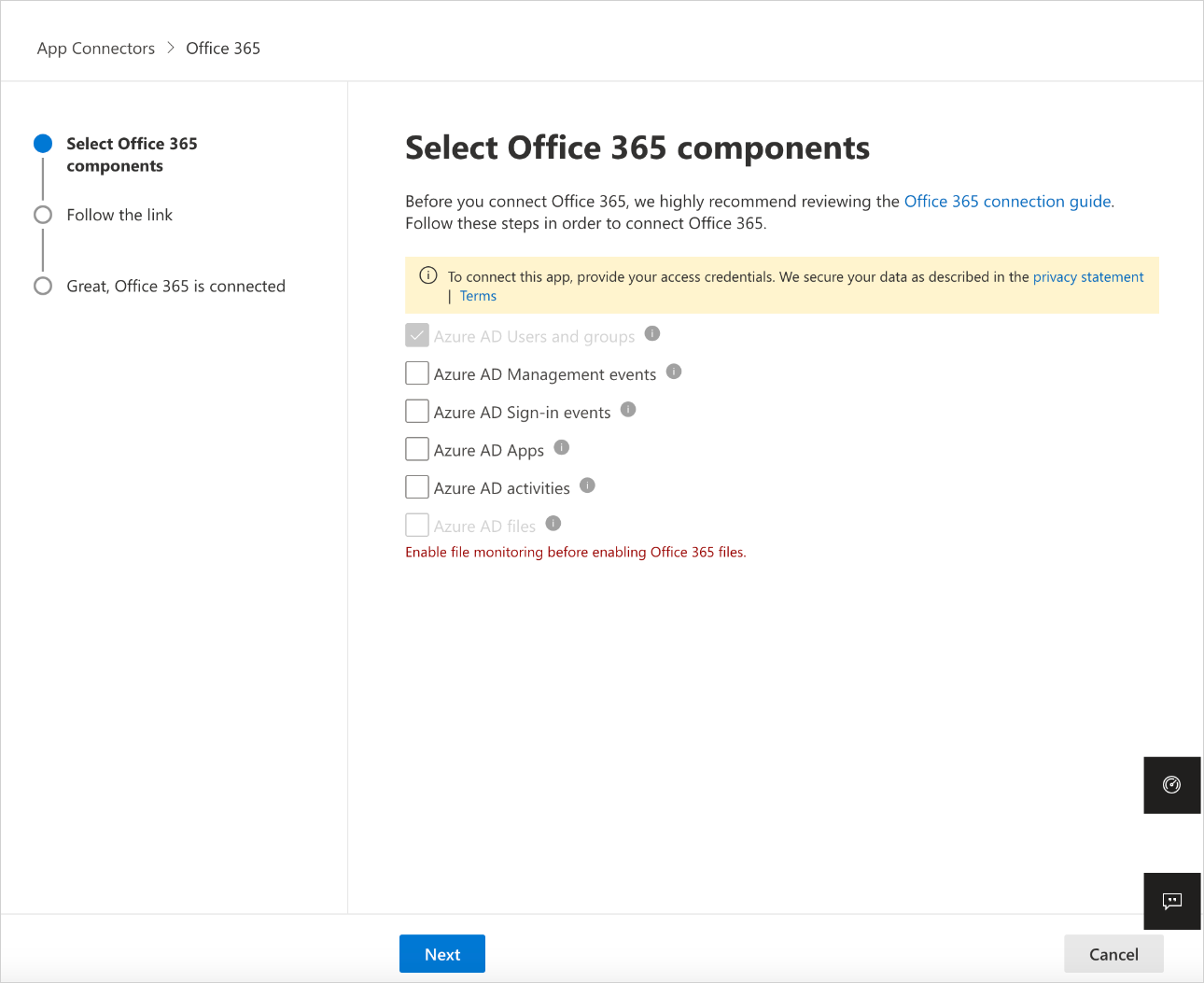 connettere i componenti di O365.