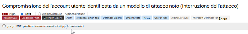 Screenshot che evidenzia lo stato e il messaggio di esportazione prima del download.