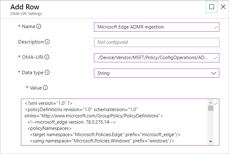 Aggiungere un inserimento ADMX