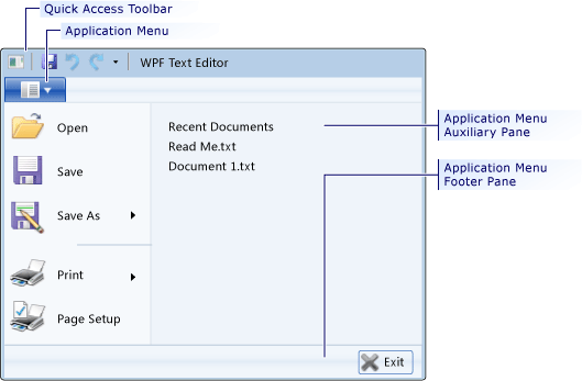 Menu applicazione della barra multifunzione