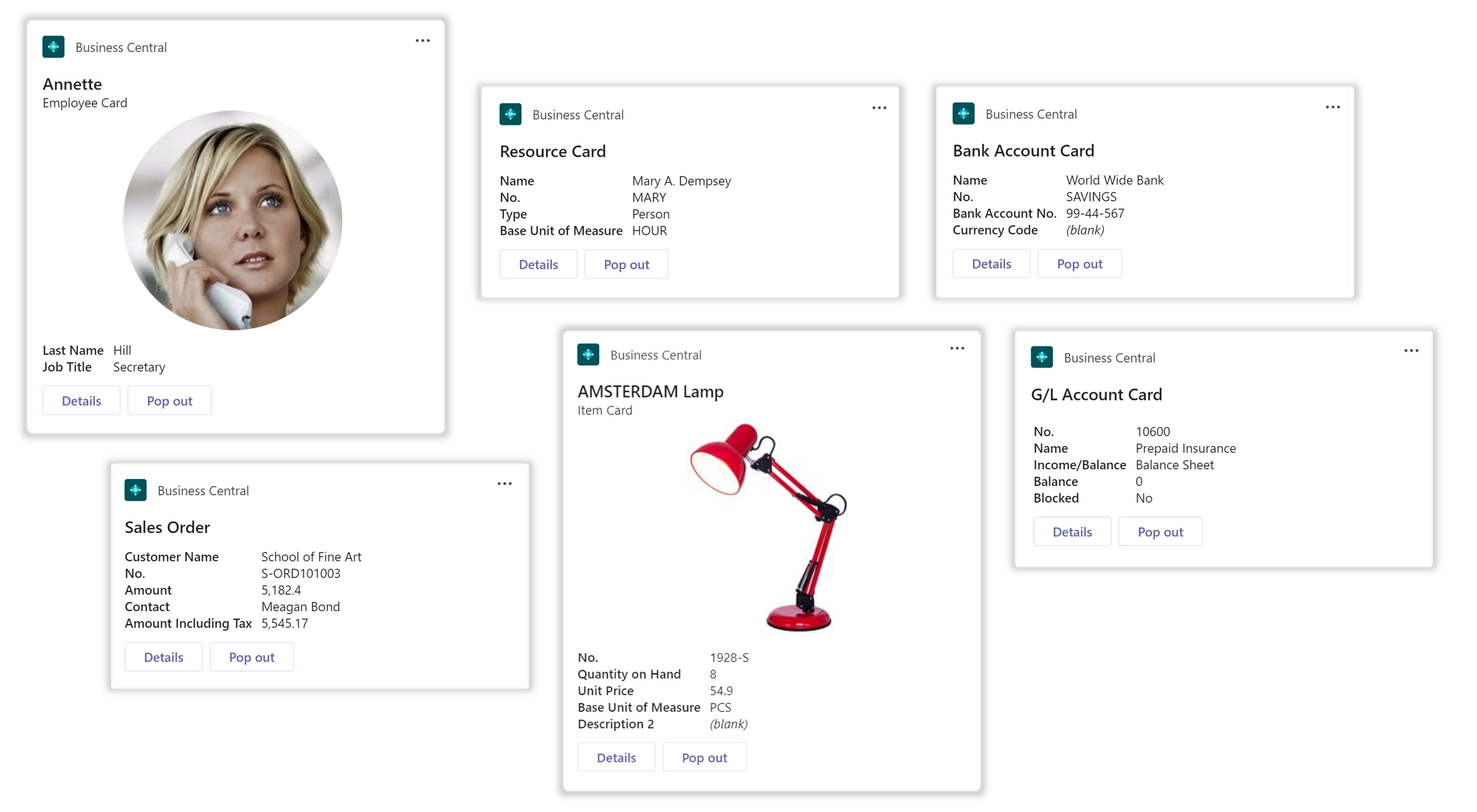 Una serie di schede Microsoft Teams