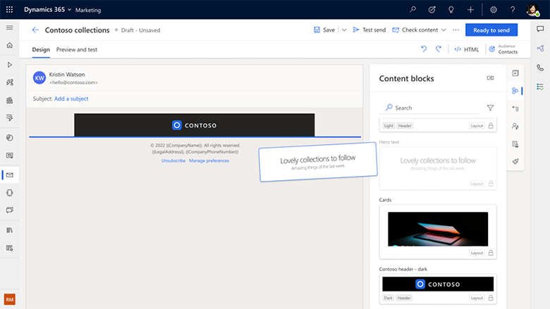 Migliora l'efficienza della creazione di messaggi e-mail con blocchi di contenuto.