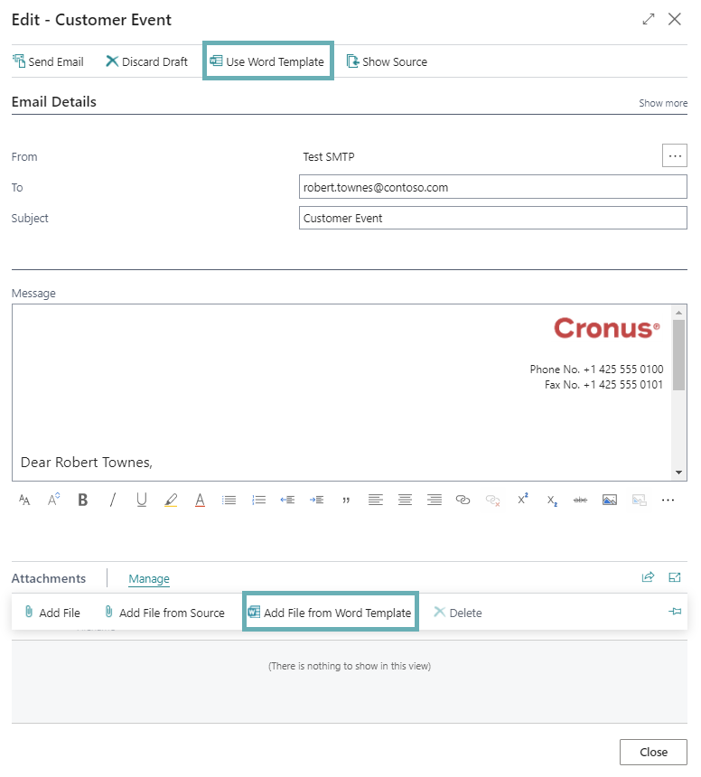 Opzioni per usare il contenuto di un modello Word in un'e-mail