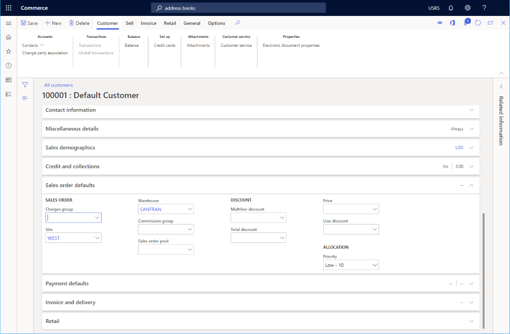 Esempio di configurazione di un cliente.