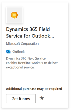 Scheda del componente aggiuntivo Field Service per Outlook