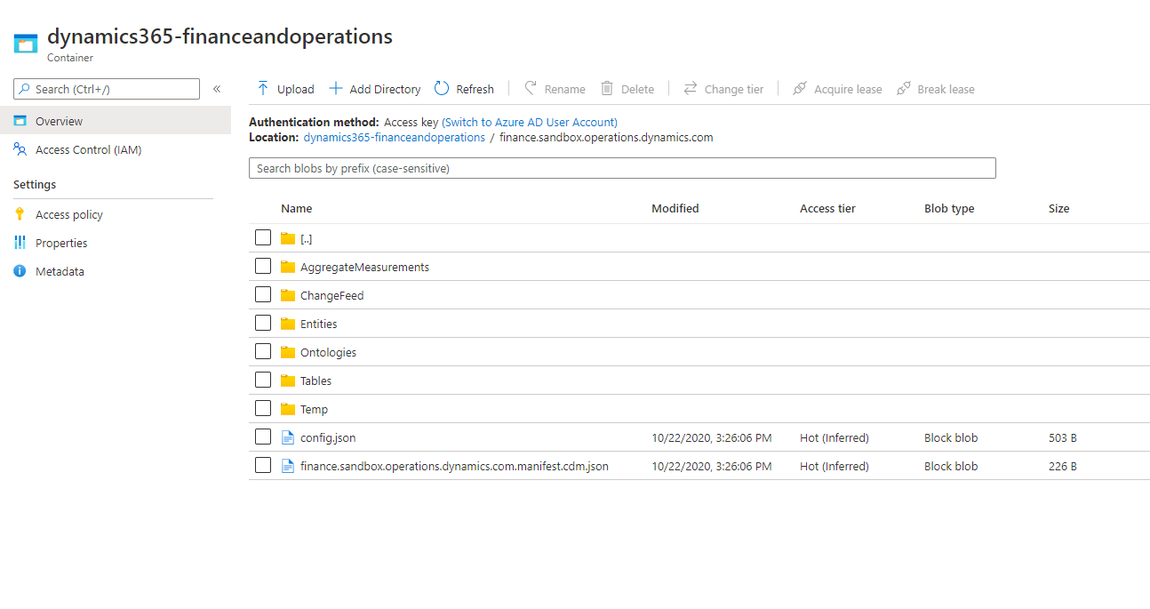 Change feed folder in the data lake folder structure.