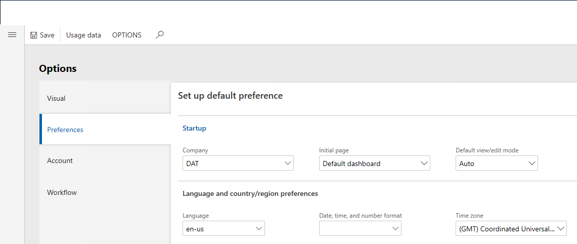 Set locale, date, time, and number format.