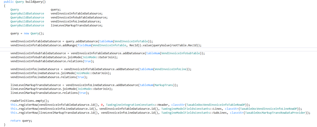 VendInvoiceInfoTable data source.