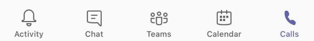 Screenshot che mostra l'icona delle chiamate in Teams.