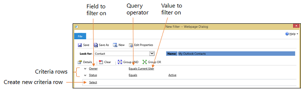 Sincronizzazione o griglia di criteri filtro offline nelle app Dynamics 365.