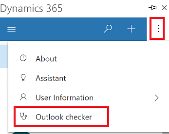 Verifica Outlook sulla barra dei comandi.