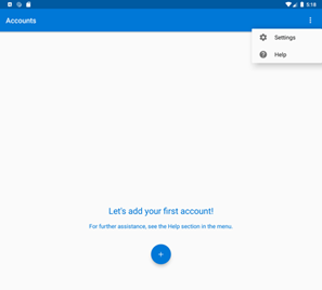 Schermata Aggiungi account dell'app Authenticator