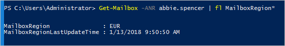 Screenshot di PowerShell per Exchange Online