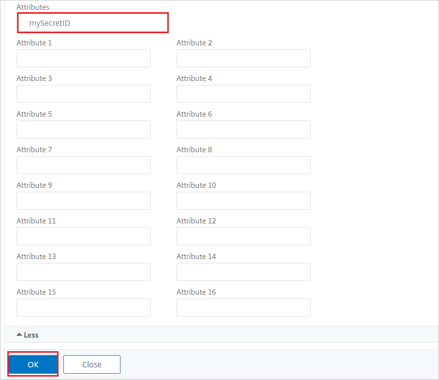 Configurazione di Citrix ADC - Riquadro Attributi