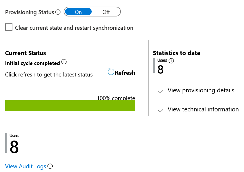 Indicatore di stato del provisioning