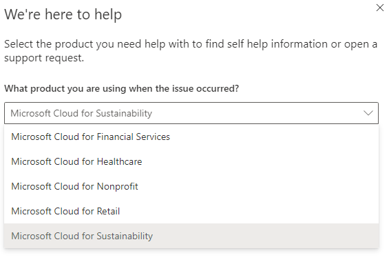 Seleziona Microsoft Cloud for Sustainability.