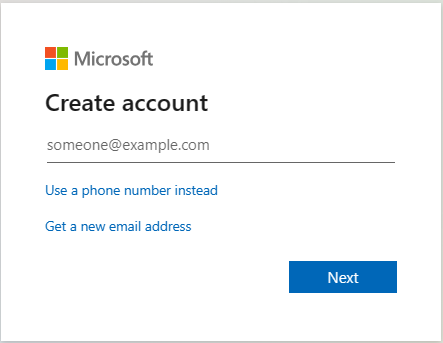 Screenshot della pagina Web di iscrizione all'account di valutazione di Microsoft Intune.