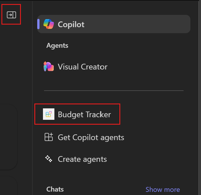 A screenshot of the Copilot agents list in Microsoft Teams