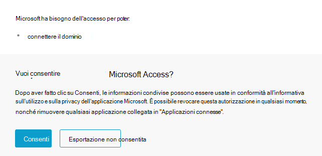 Selezionare Connetti e quindi Consenti.