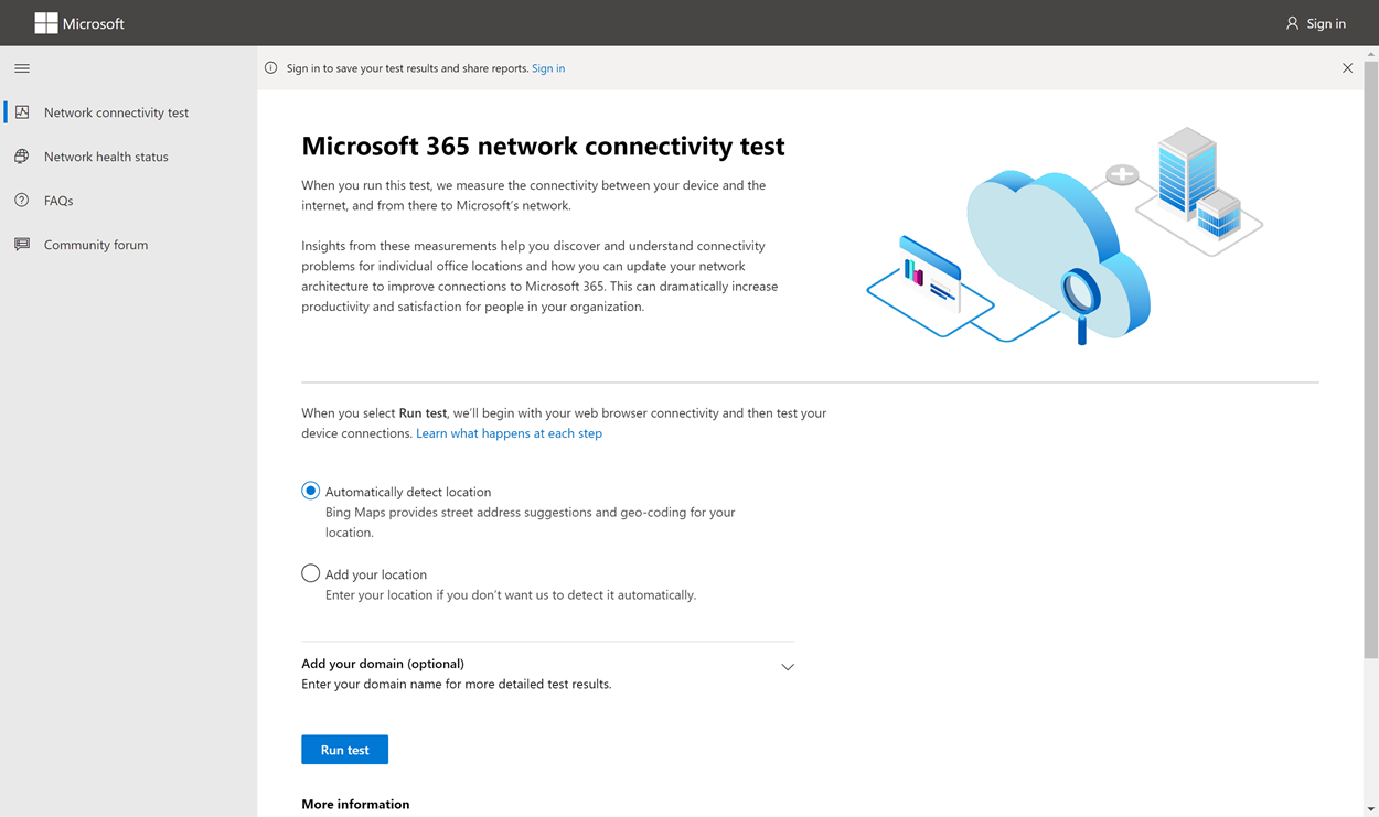 Strumento di test della connettività.