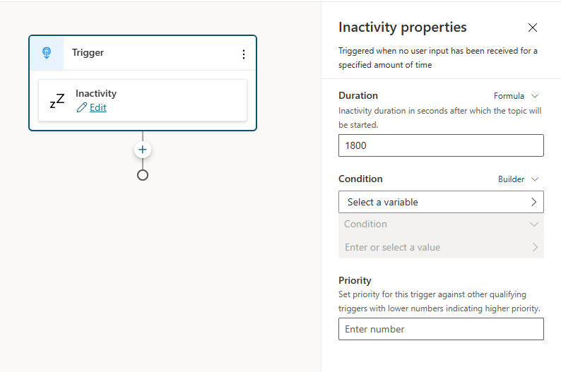 Configurare il trigger di inattività