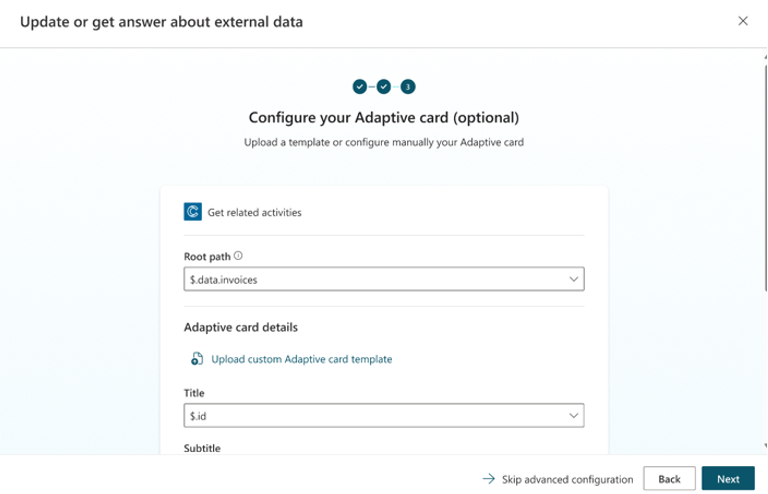 Configura scheda adattiva