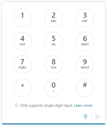 Screenshot di un dialpad simulato di esempio.