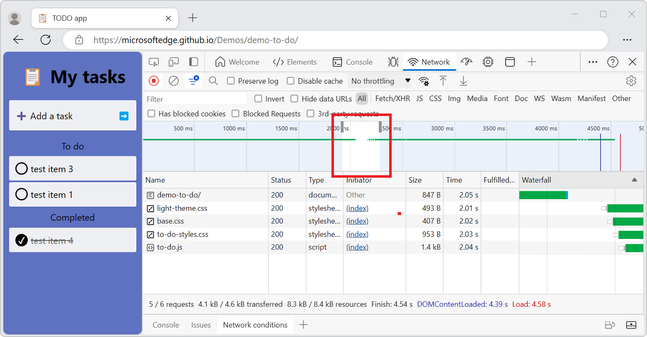 Filtering out any requests that were inactive around 300 ms