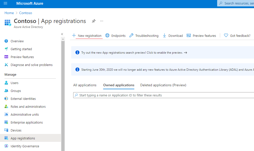 Immagine del pulsante Registrazione nuova applicazione