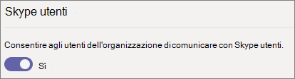 Screenshot dell'impostazione utenti Skype.